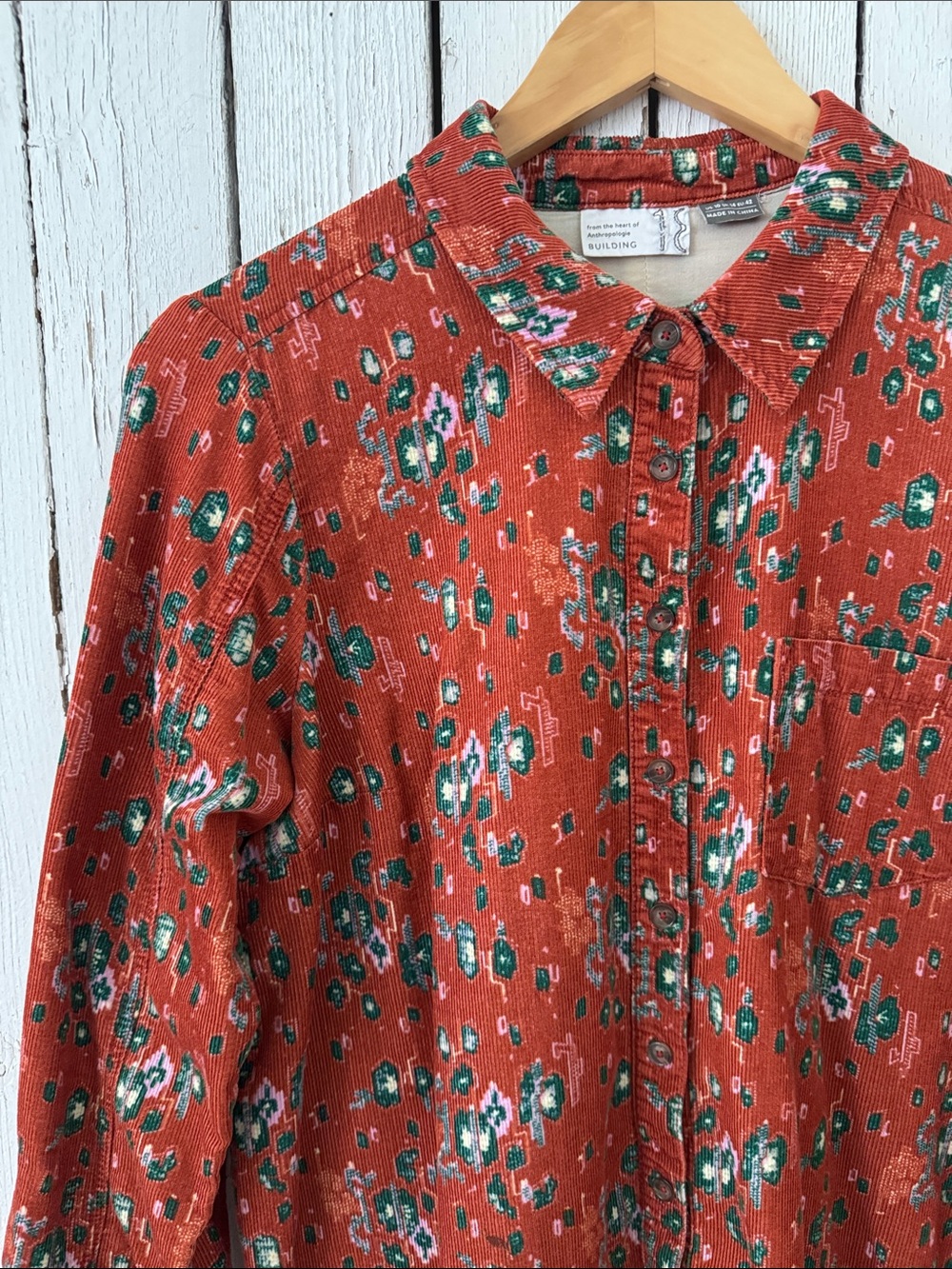 Anthropologie Building 18 Corduroy Blouse - Picture 2 of 4
